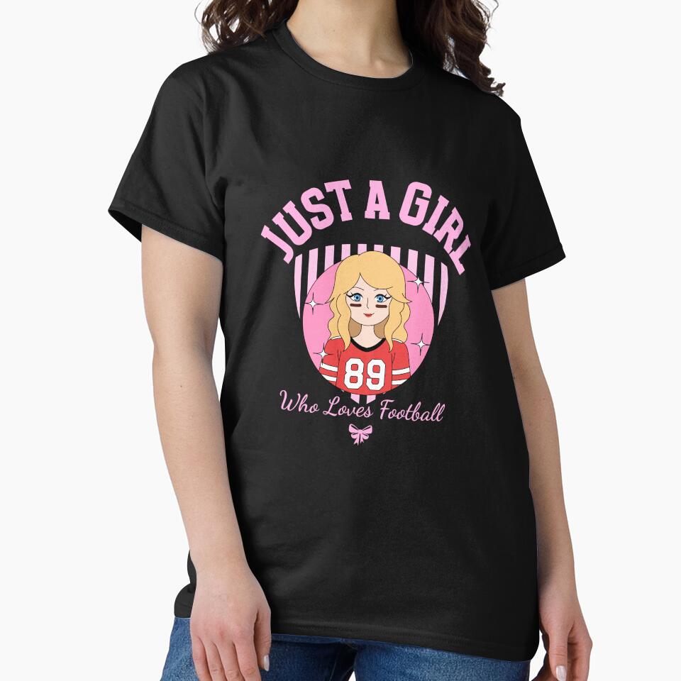 Just A Girl Who Loves Football T-Shirt by CKDesigns2804