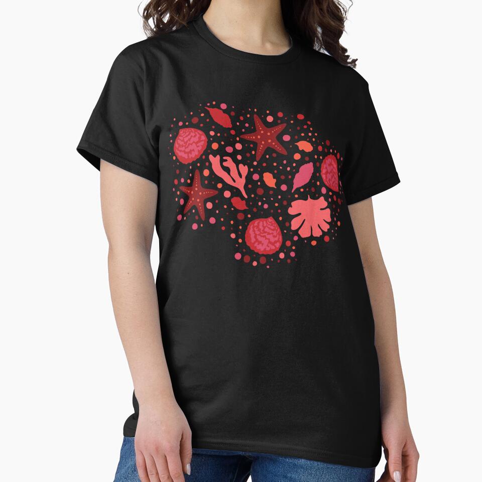 Ocean lover with Our Ocean-Inspired Red and Black Aesthetic, sea coral, sealife, red hues, orange, dark by blomastudios