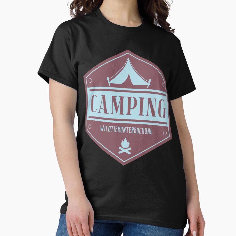 Camping | Wildlife Investigation | German hiking | Black hiking t-shirt by Ainbowz-Artwork