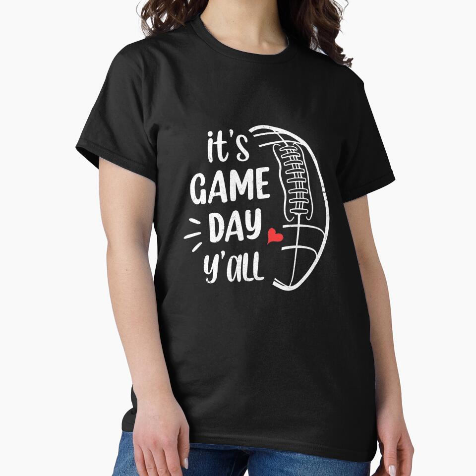 It's Game Day Y'all Funny Football Women Football Mom by cadieuxart