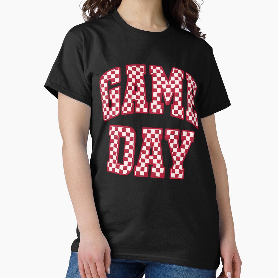 Game Day - Football, Red and Black,, Preppy Football, Football Mom, Cute Football by marnisa