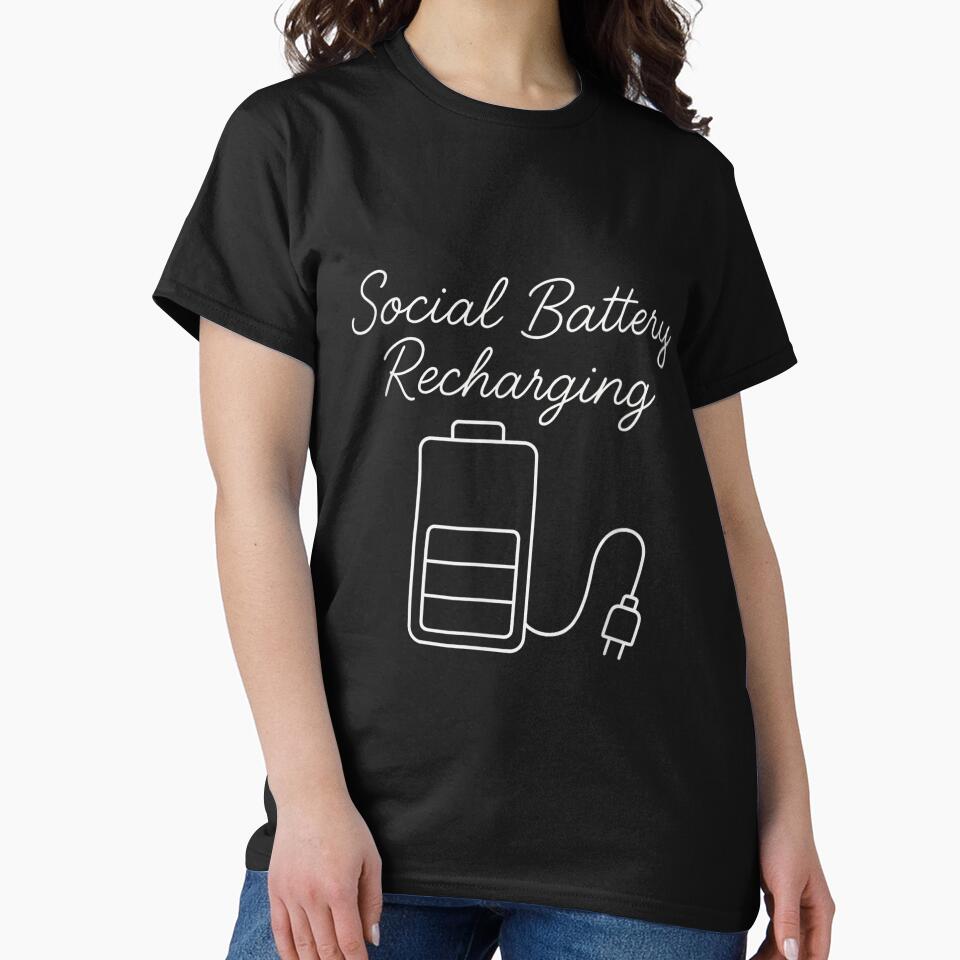 Social Battery Recharging Funny Introvert Minimalist by JohnVBurks
