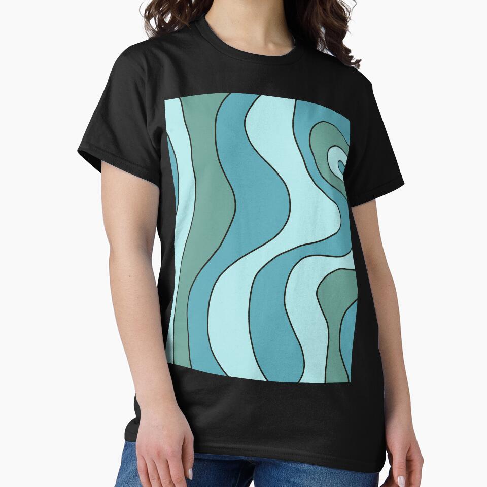 Abstract Green Teal Swirl Art Pattern Print Lines by hopecope