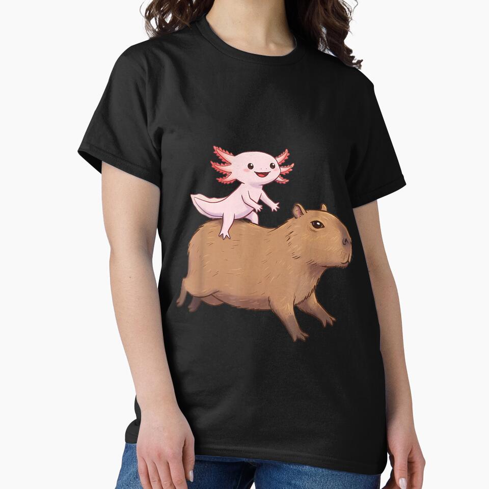 Funny Kawaii Axolotl and Capybara Lover Kids Girls Men Women Art for Men Women Kids , Capybara Gift Lover by DZIRI NAJAT