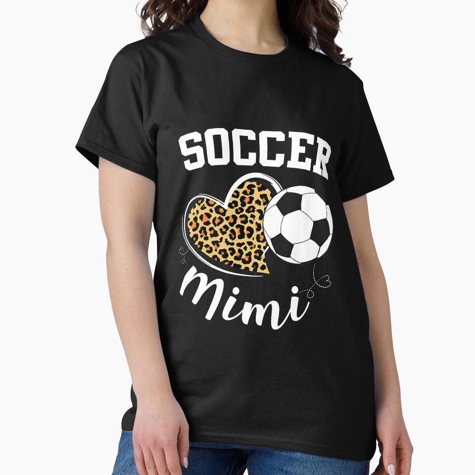 Soccer Mimi Heart Leopard Mom Grandma by BundlerVq