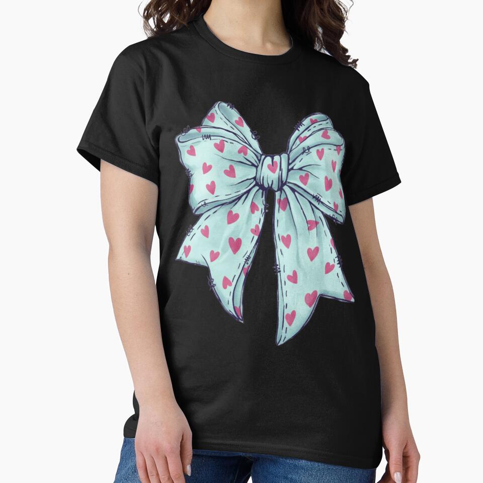 Valentine's Day Coquette Bow, Retro Heart Design by DesignDenDo ⭐⭐⭐⭐⭐