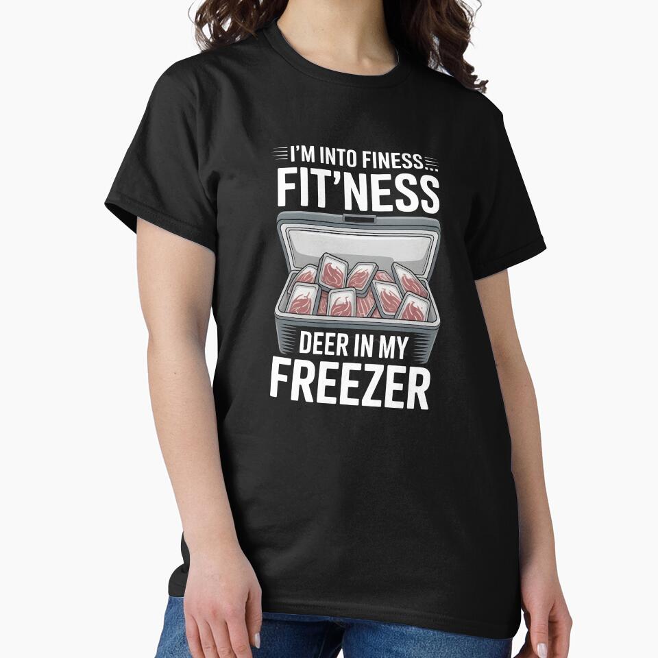 Fitness Deer in My Freezer – Freezer Deer Hunting T-Shirt Funny Hunting Humor for Deer Hunters by Redgiant87x