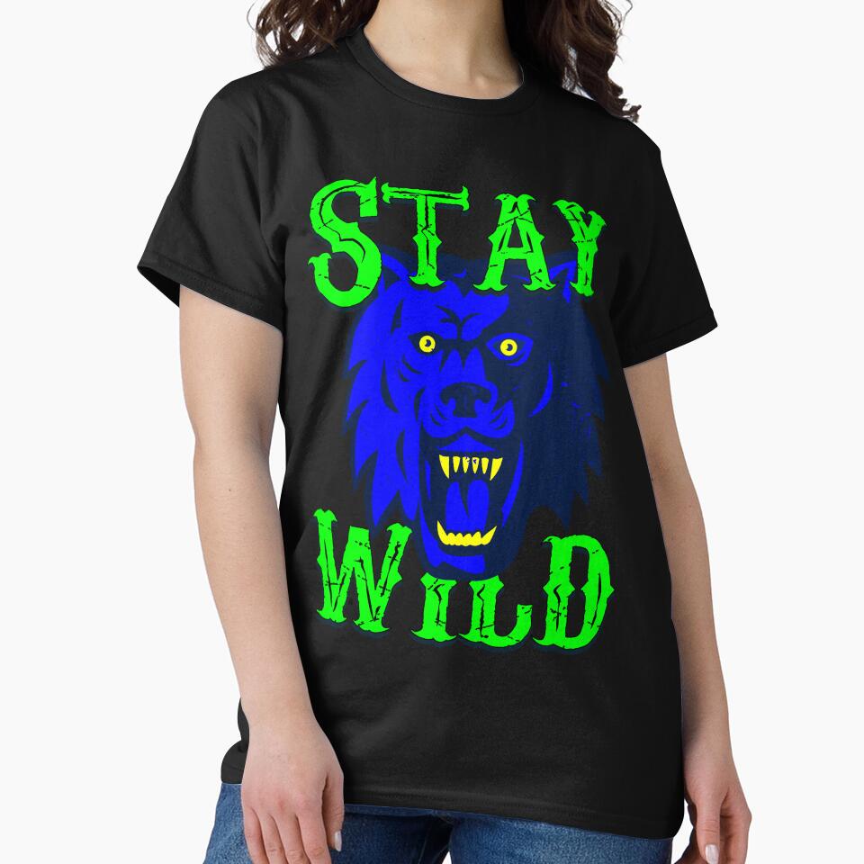 Stay Wild Club Ben Azelart Merch - angry wolf - energetic navy blue color by ALLURE-minimal