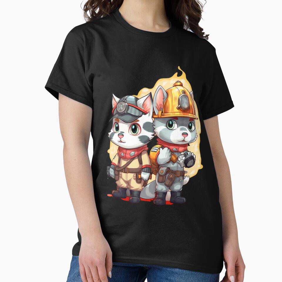 Firefighter, cute cats by HarriPaloma