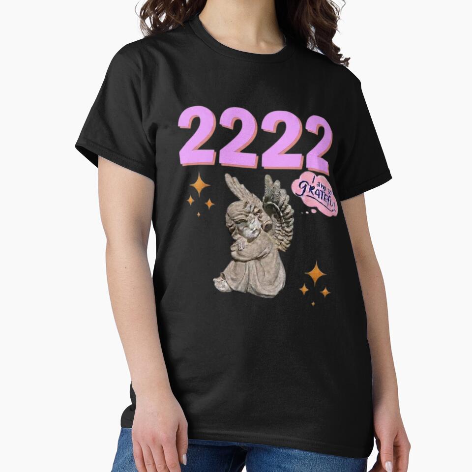 2222 Angel Number Design | Aesthetic | Manifest | Manifestation | Grateful | Angels | Spiritual | Gratitude Journals | Pink |  tshirts, mugs, stickers, posters by TeenLake