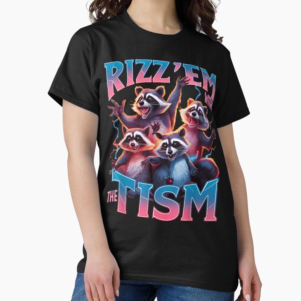 Autism Funny Animal Rizz Em With The Tism Art Autistic Racoon by AmandaNeeco