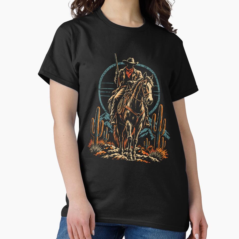 Retro Western Cowboy Horse Desert Adventure Vintage by Moizento