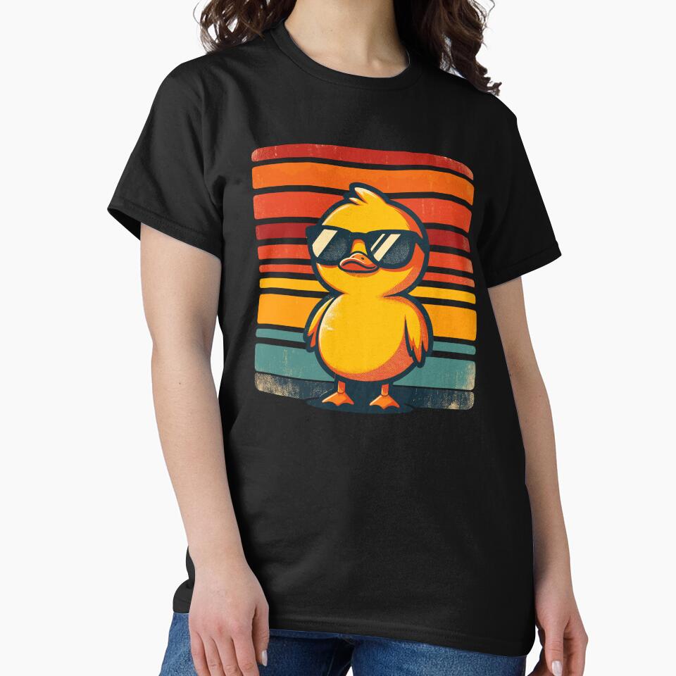 Cool Retro Yellow Duck in Sunglasses 70s 80s 90s Funny Duck by KsuAnn