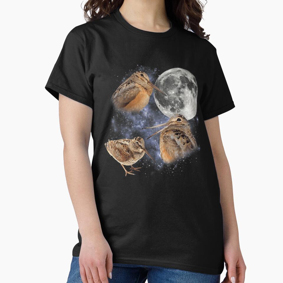 American Woodcock Bird In Space Galaxy Moon Timberdoodle Wildlife Nature Art by Chaya Reid
