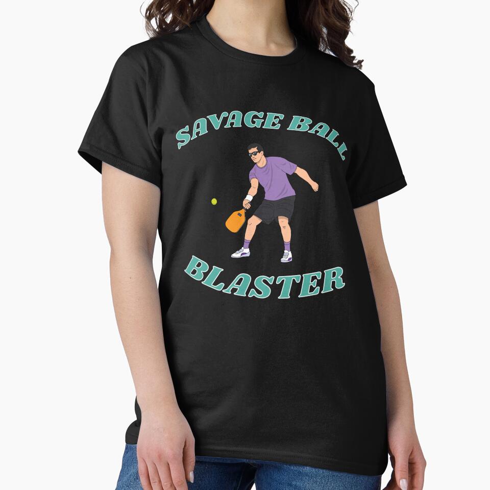 Savage Ball Blaster Funny Mens Pickleball Gift by LADistrictGarb