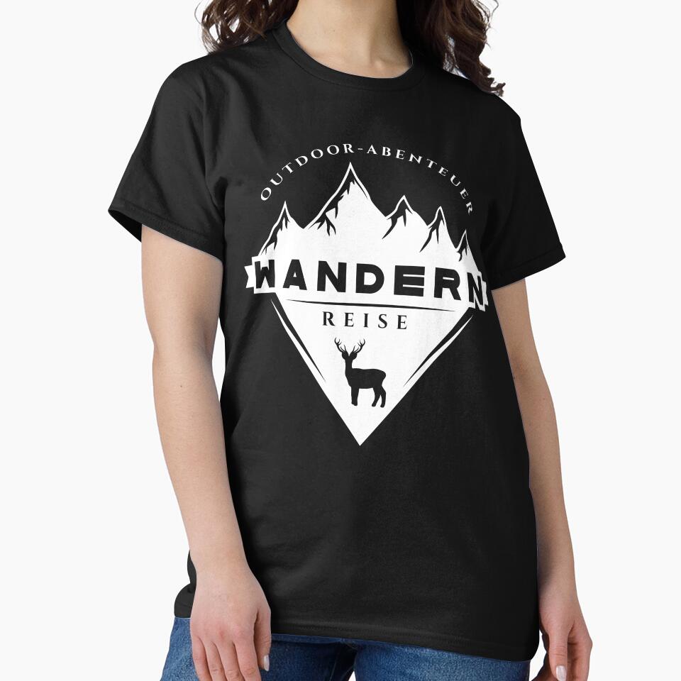 Outdoor adventure | Hiking trip | German hiking | black hiking t-shirt by Ainbowz-Artwork