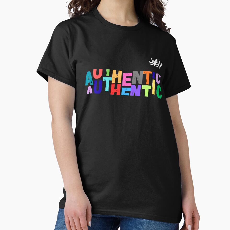 Authentic Self - Colorful Retro Typography Art by thazinart