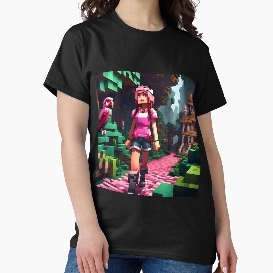 Pink Girl In Pixel Art, Dream House by PlanetMarker