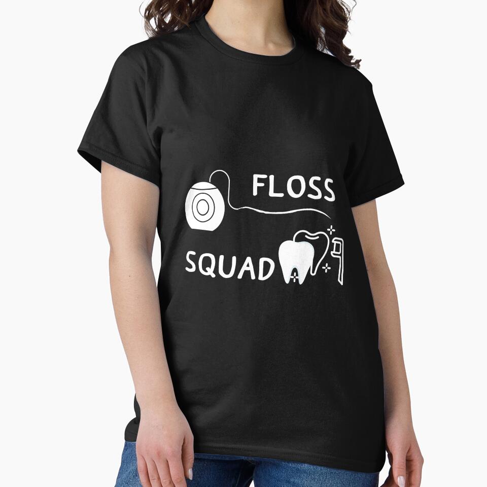 floss squad, dental hygienist, dental hygienist shirts apparel, funny dental, dental shirt team, dental gifts by sirina2796