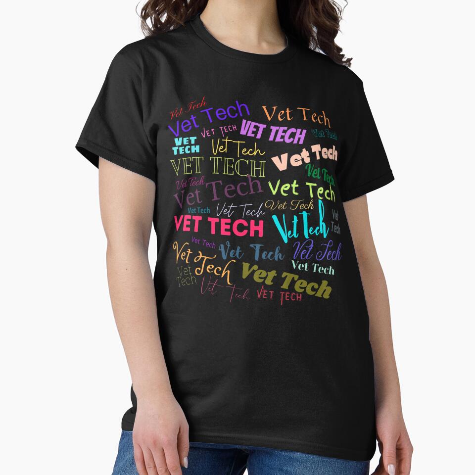 Vet Tech typography in color by Designs24U