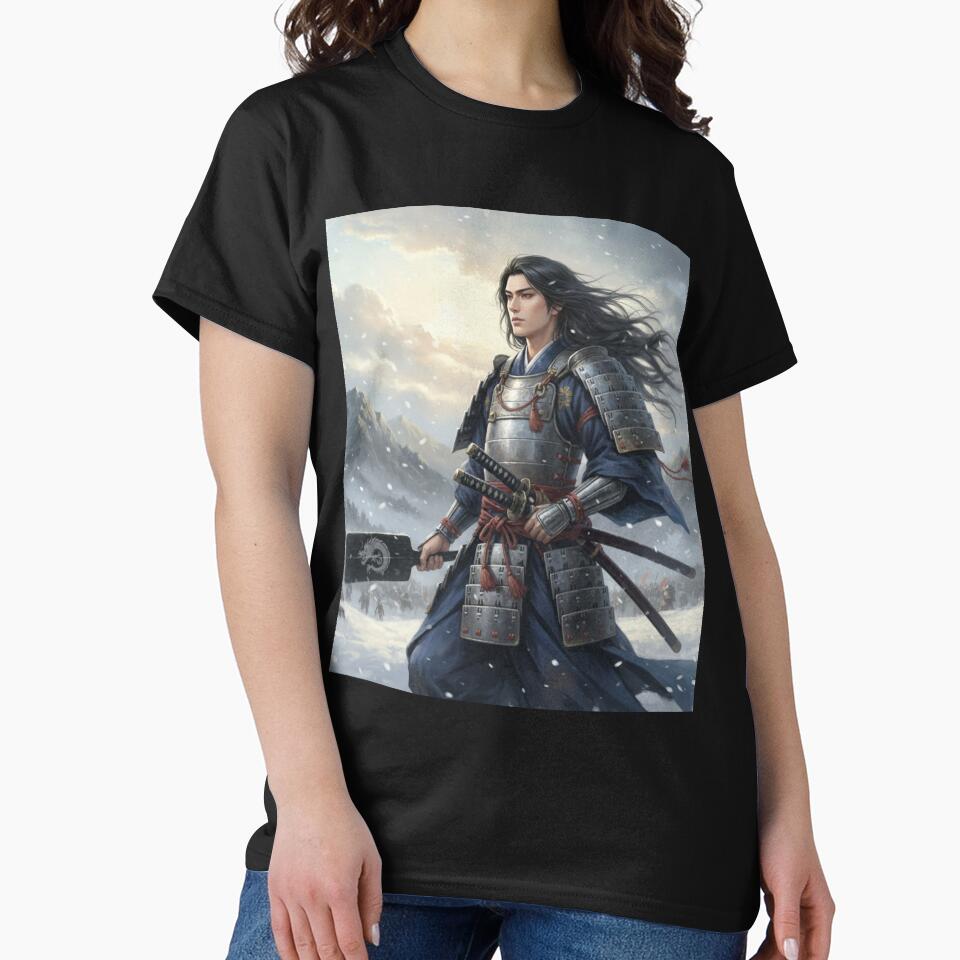 Kenshin of the Snowbound Dawn — Warrior of the Dragon Standard | Japanese Warlord Art / 上杉謙信 ― 雪明かりに立つ龍旗の武将 by Mori-no-Akari