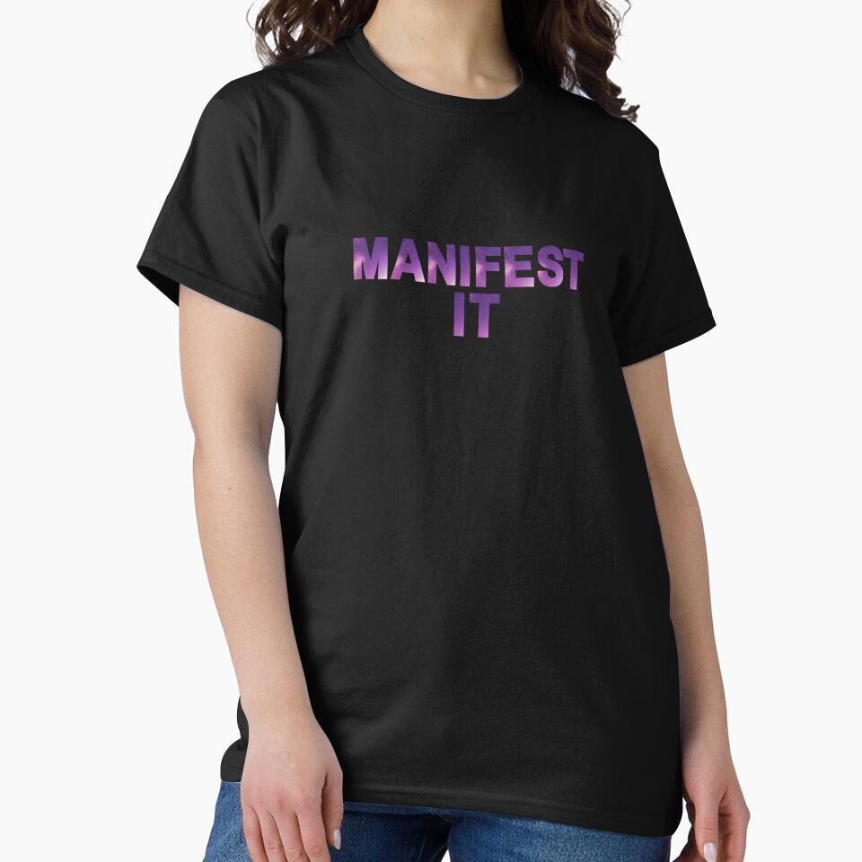Manifest It | Manifest Your Dream Life & Goals | Manifestation & Law of Attraction (loa) Inspiring Text In Purple (Pink clouds) by Highon444