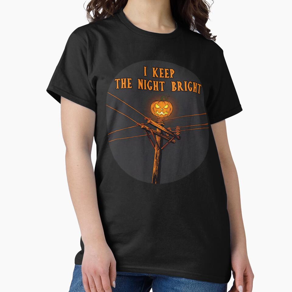 I Keep the Night Bright – Creepy Halloween Lineman Pumpkin Design (1) by InkoraLab