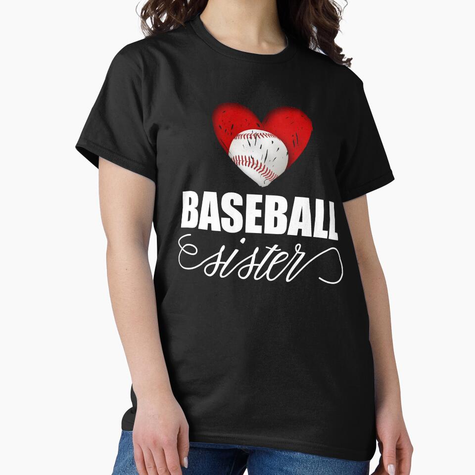Baseball Sister T Shirt Funny Gifts for Sister by chihai