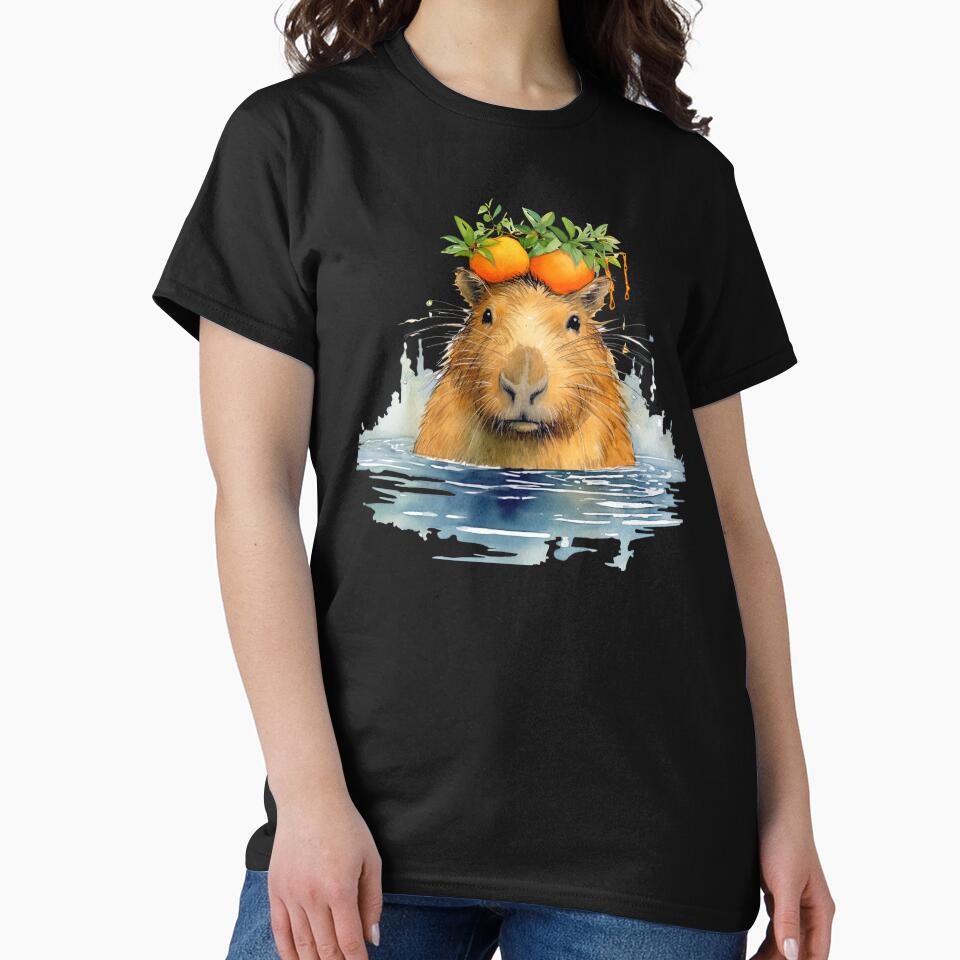Sticker Capybara with an orange by S-ZYBI