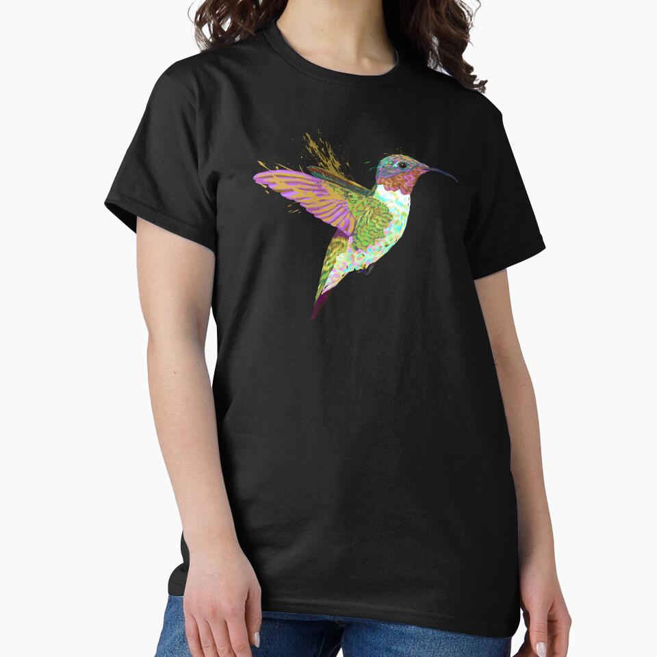 Colorful Splash Flying Bird Hummingbird by alwe-designs