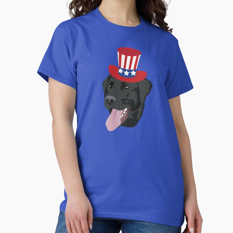 Patriotic Black Lab Dog by KCPetPortraits