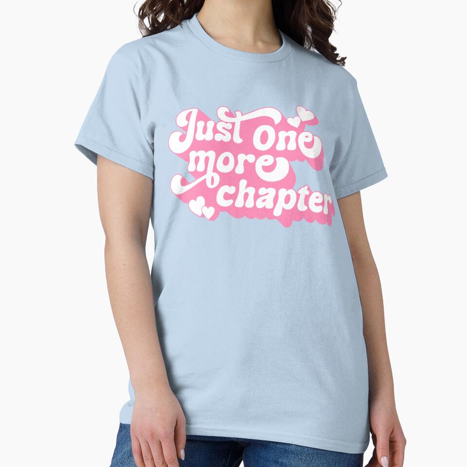 Just One More Chapter - Cute Bookworm Quote Pastel Pink Retro Typography by Cawaiico