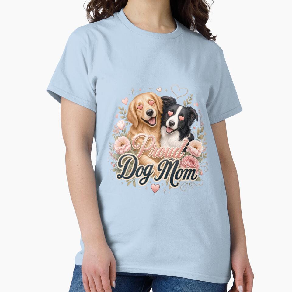 Proud Dog Mom Pastel Kawaii Golden Retriever Emotional Support T-Shirt |stickers by Ashley critters