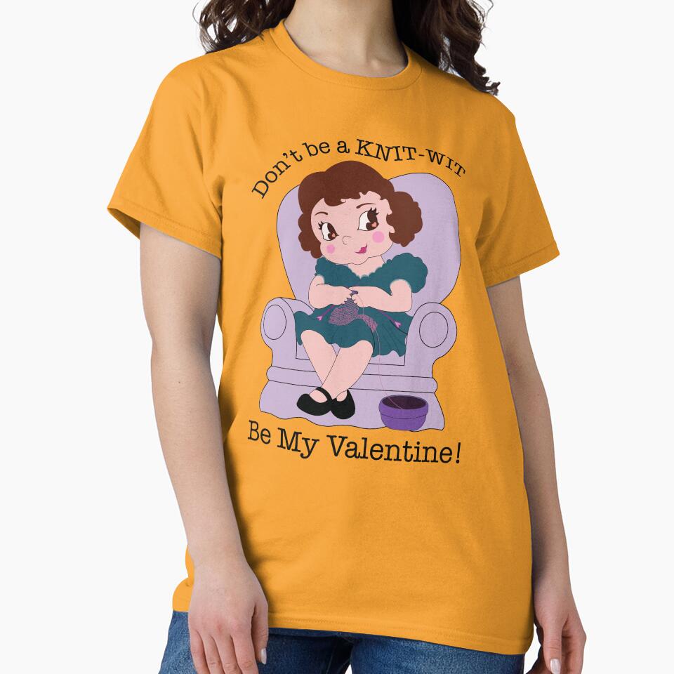 Vintage Valentines Knitting GIrl by robenster