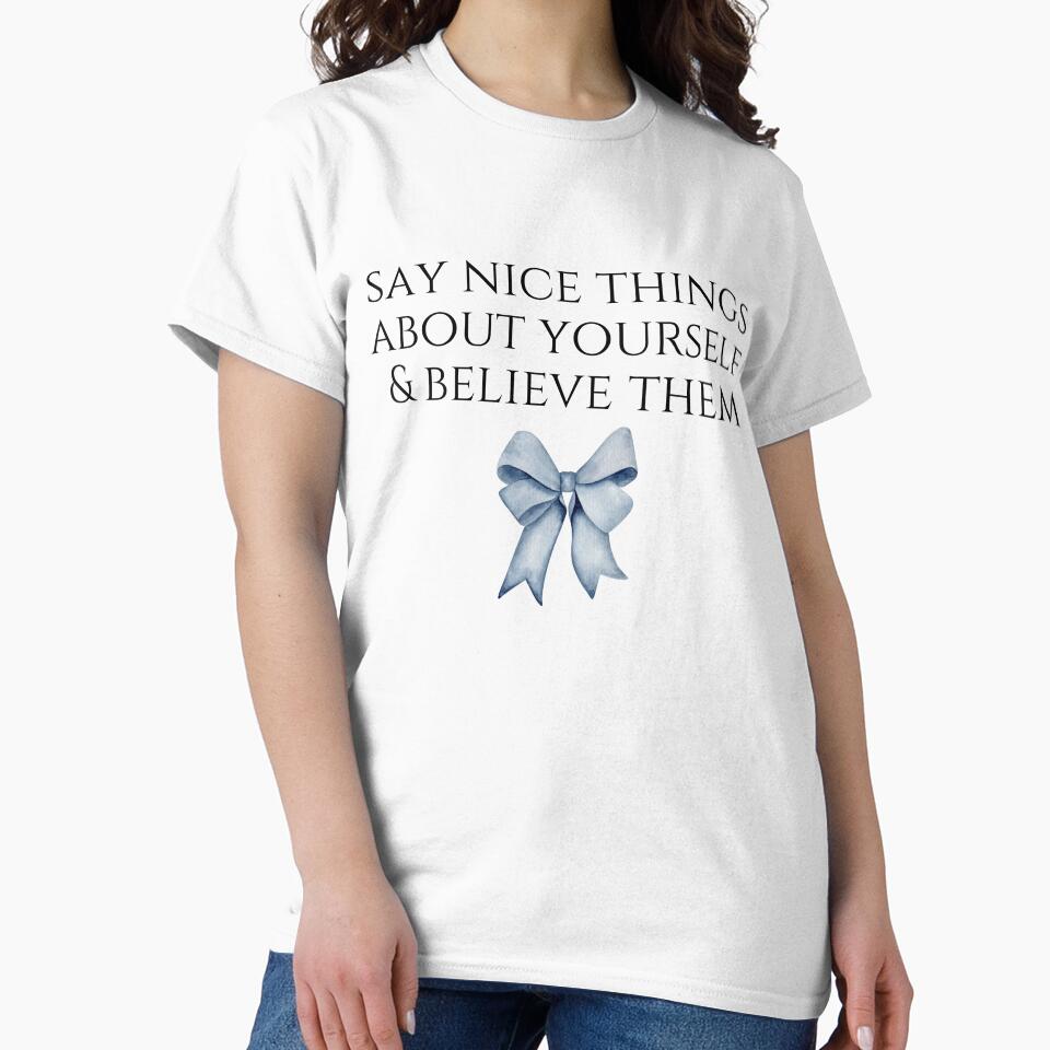 Inspirational Quotes Blue Bow Gift For Girly Coquette Bow Style Bow Lover by CCKimShop