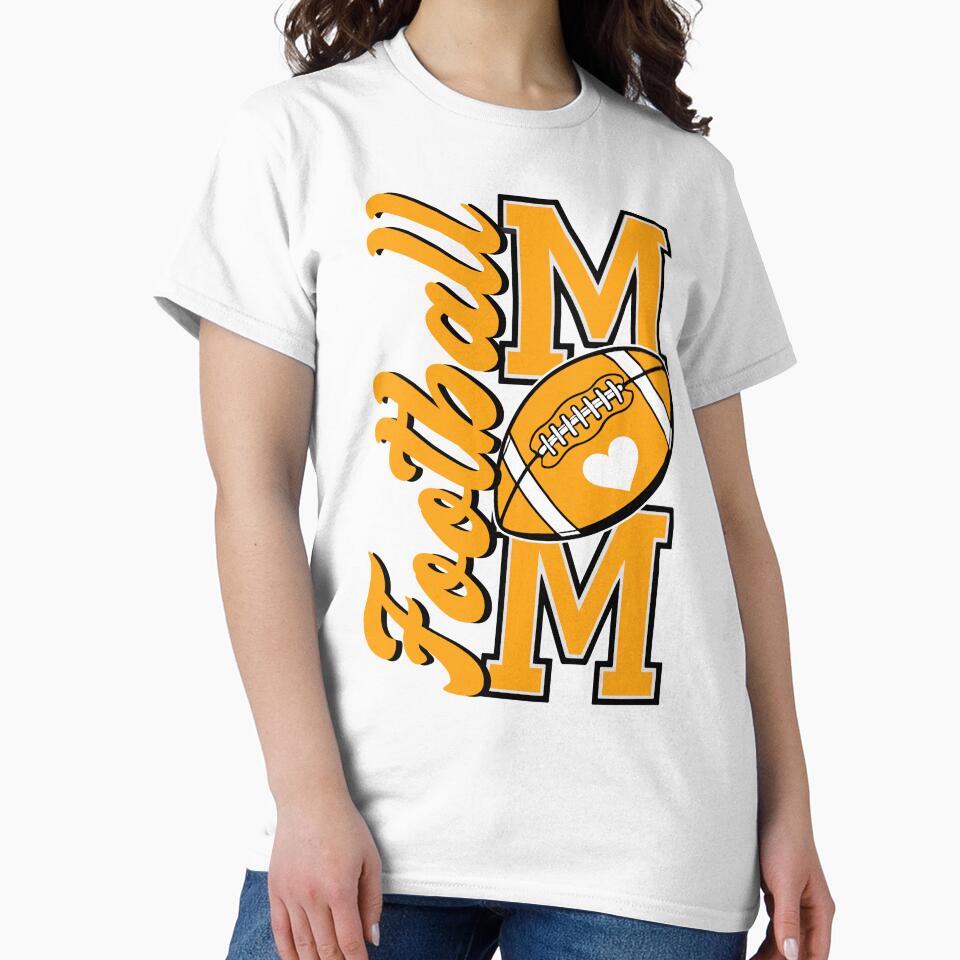 Football Mom – Game Day Sports with Football Graphic – Proud Mom Supporter by SEKAIHUNTER