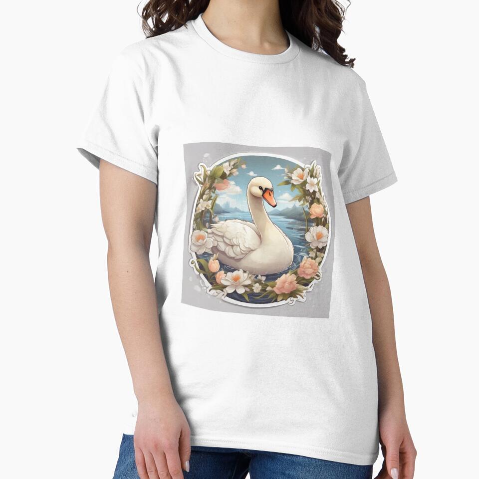 Cute swan among roses by abdelaziz0