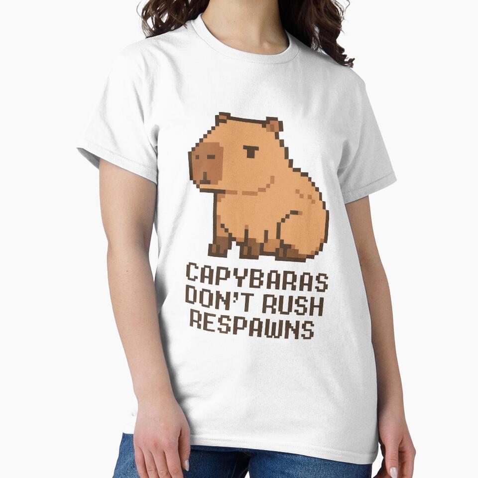 Pixel Capybara – Don’t Rush Respawns – Funny Gamer Capybara Design by RetroPop23