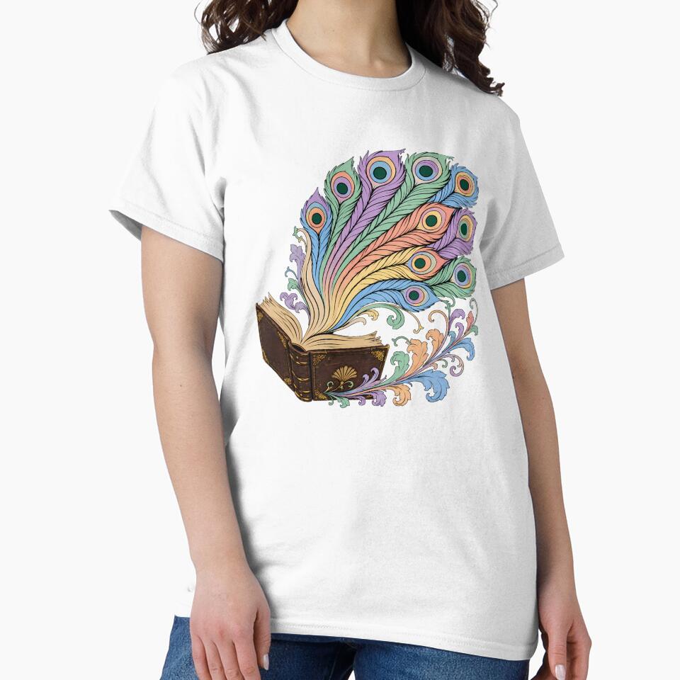 Peacock Feather Book Lover Magical Library Vintage by chattsuede