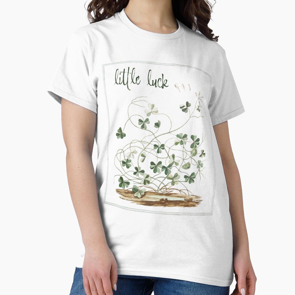 Little Luck Clover Vintage Botanical Illustration by AggyCreatif