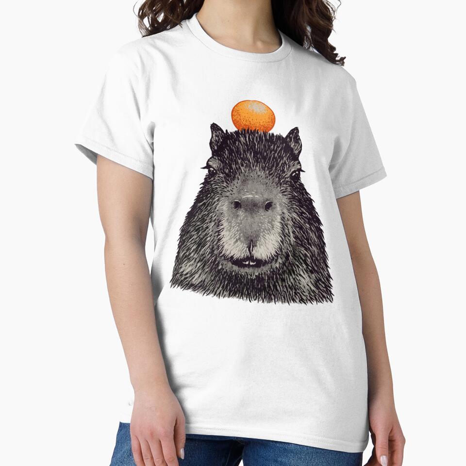 Capybara Orange - Capy Yuzu - Capybara with Orange on Head by Nikolausgage