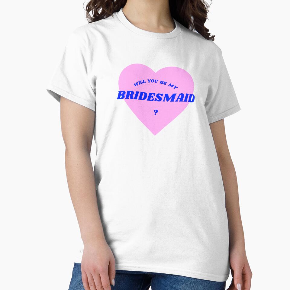 Bridesmaid wedding  bridal proposal BM Blue pink heart by mygparentsded