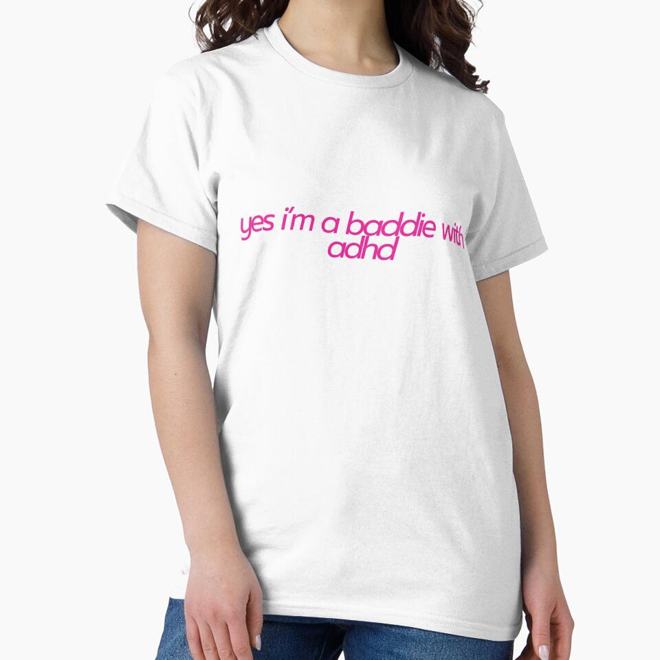 yes im a baddie with adhd (duh) girly sticker by Alishba-art