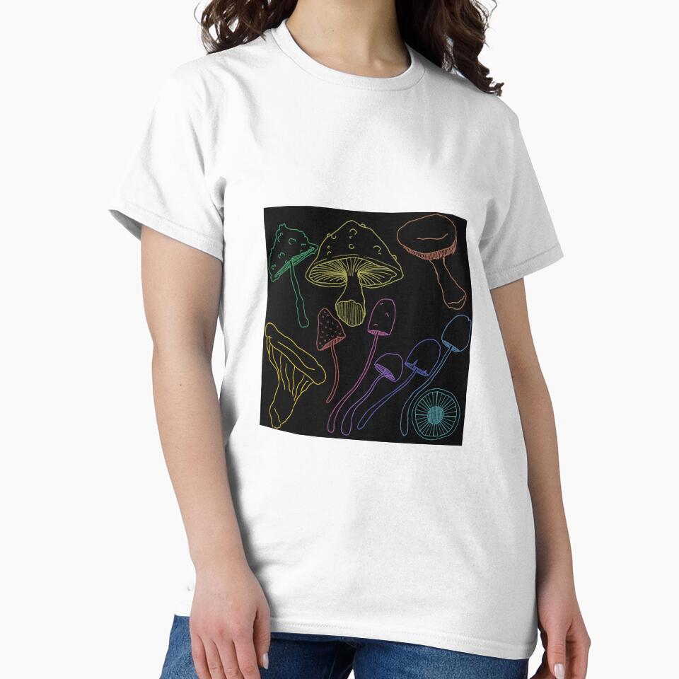 dark neon mushrooms by mushabear