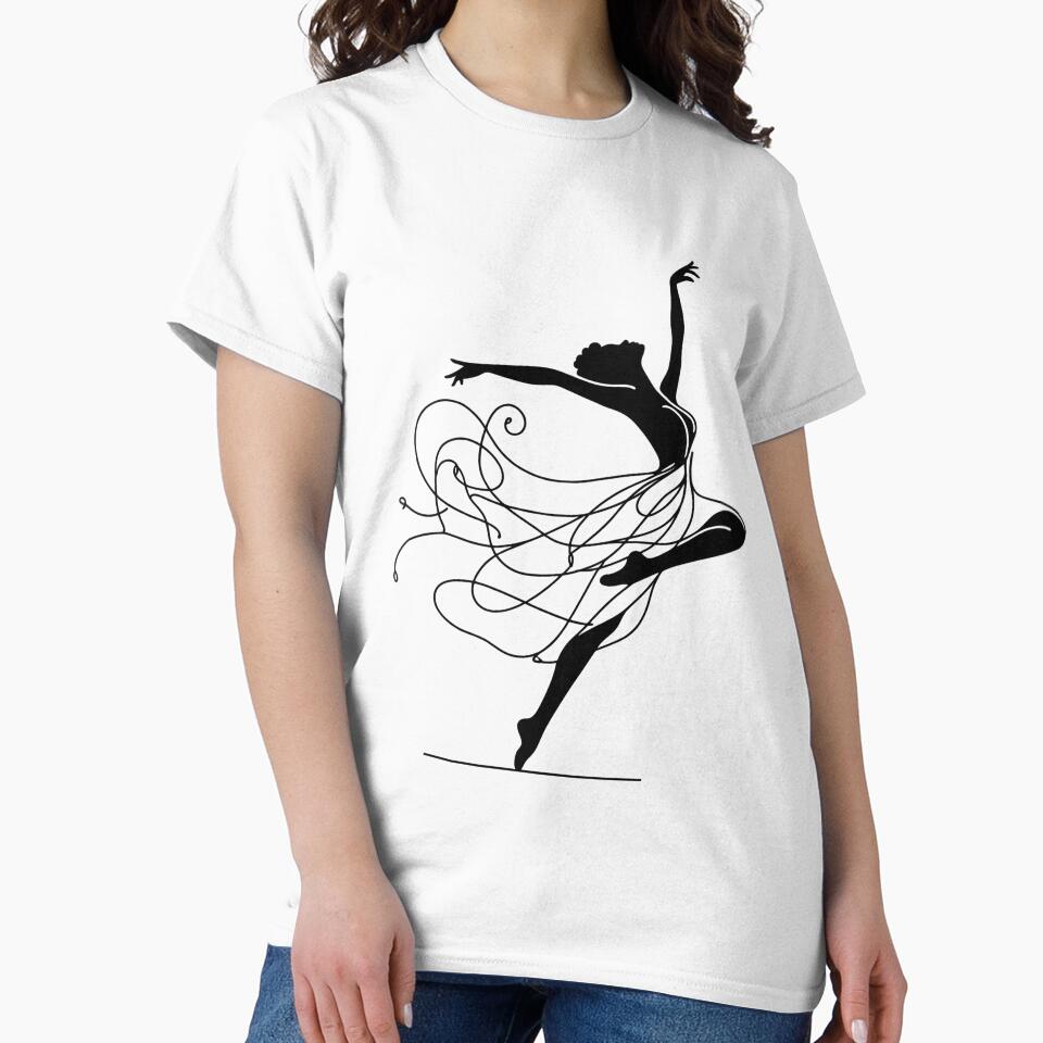 One line woman dancing I Abstract minimal female single line art by MusesWhispers