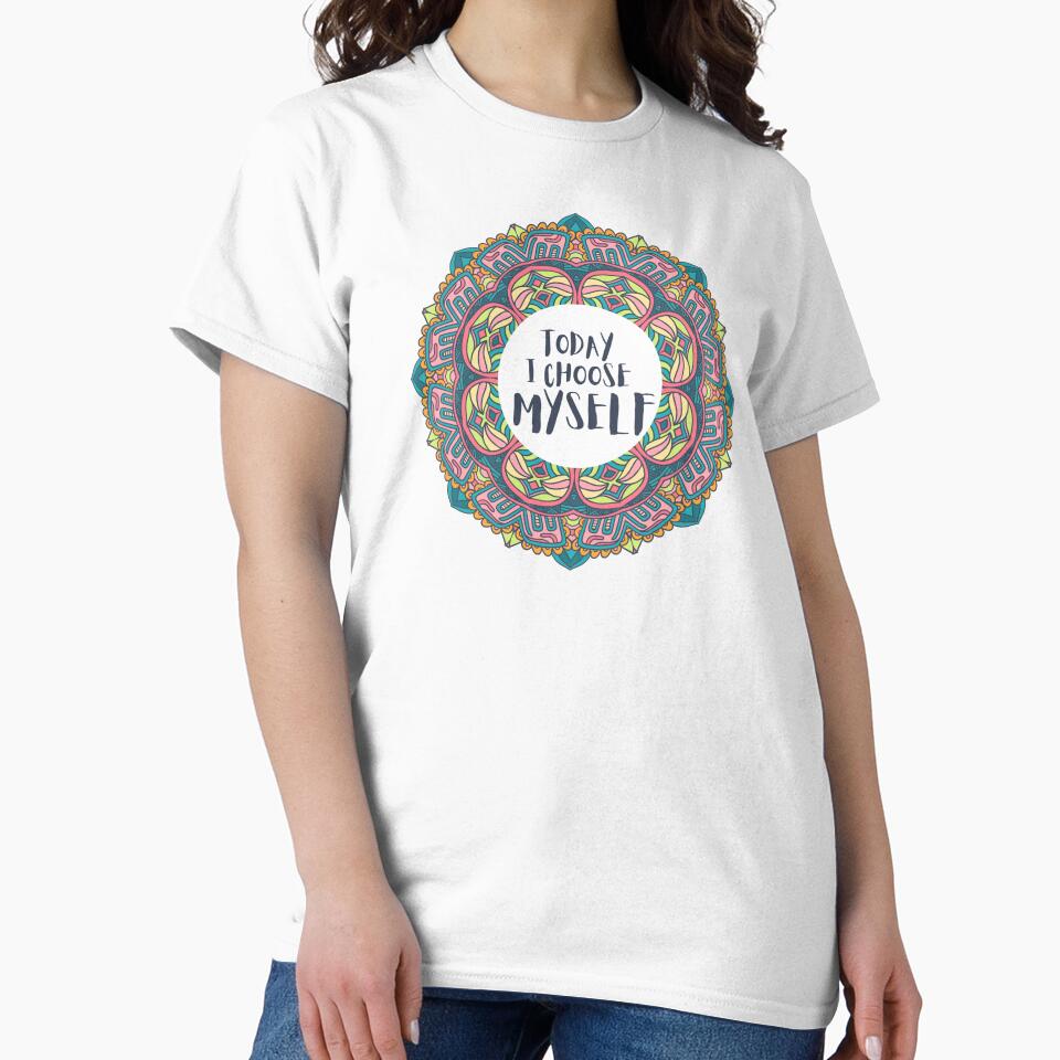 Today I Choose Myself Mandala Positive Affirmation by JDWCreations