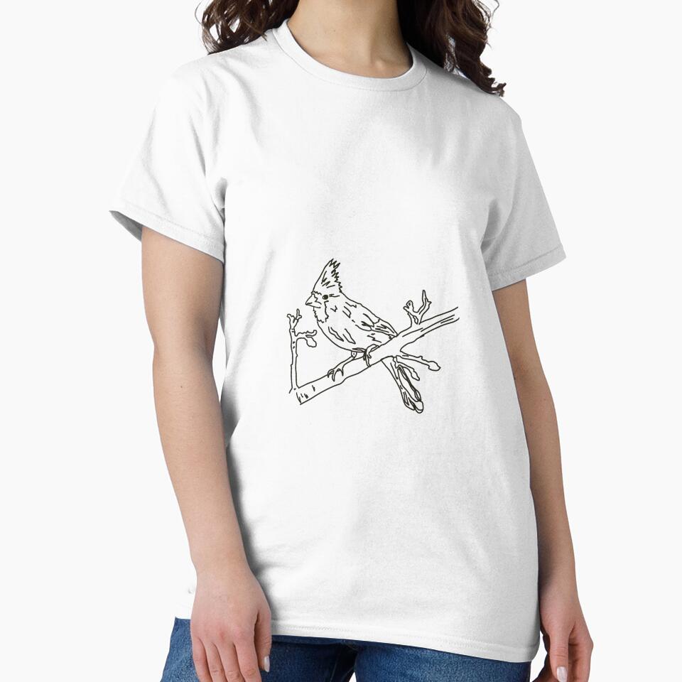 cardinal minimalist line drawing art by kynskelly