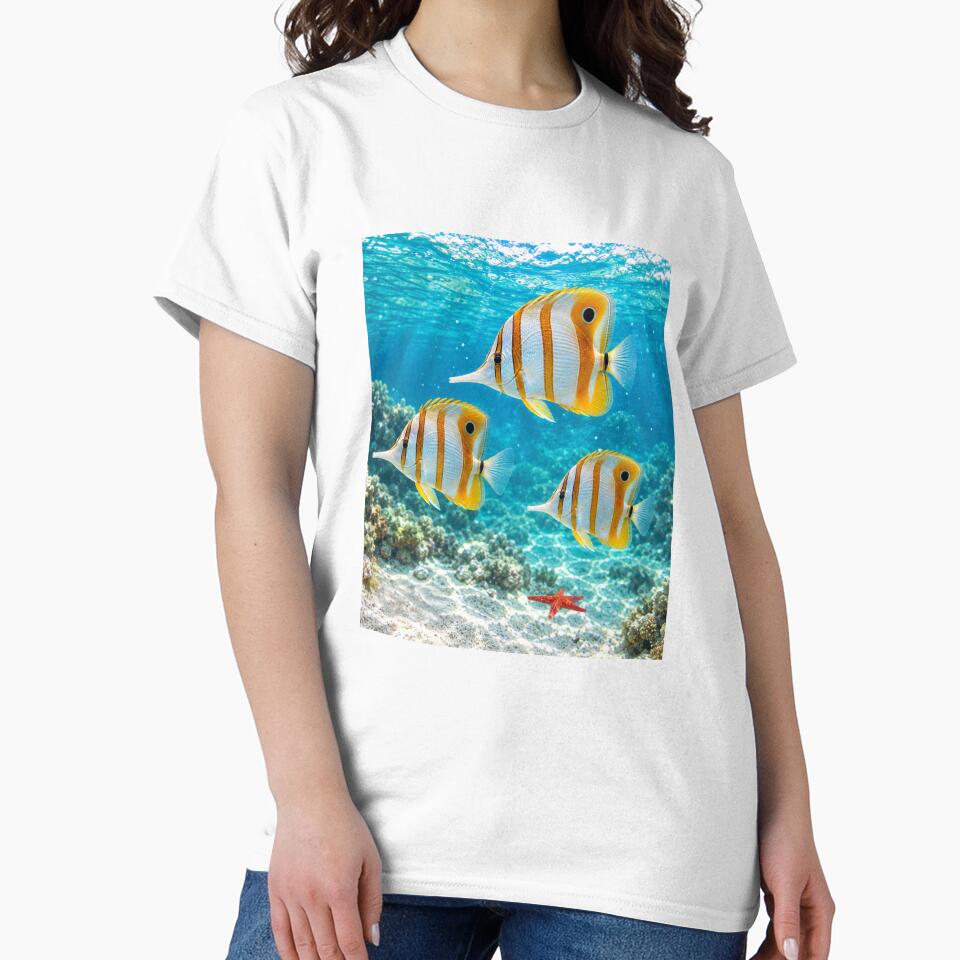 Lost in the Blue - Copperband Butterfly Fish by BeeStylishTees