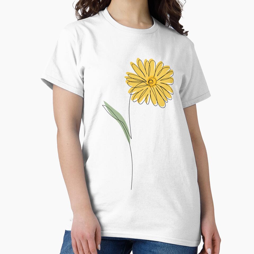 Line art flower drawing, yellow color by asbno19