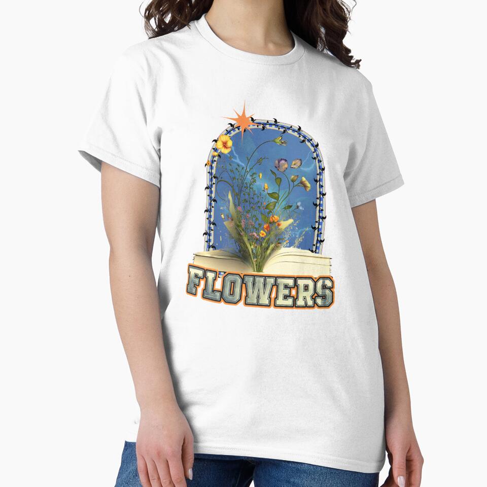 Flowers Growing From an Open Book | Book Lover Botanical Reading Design by M4Dbrand